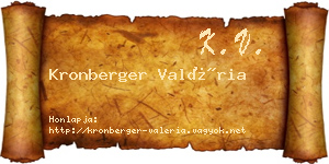 Kronberger Valéria névjegykártya
